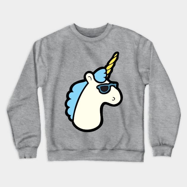 Blue Unicorn Crewneck Sweatshirt by evannave